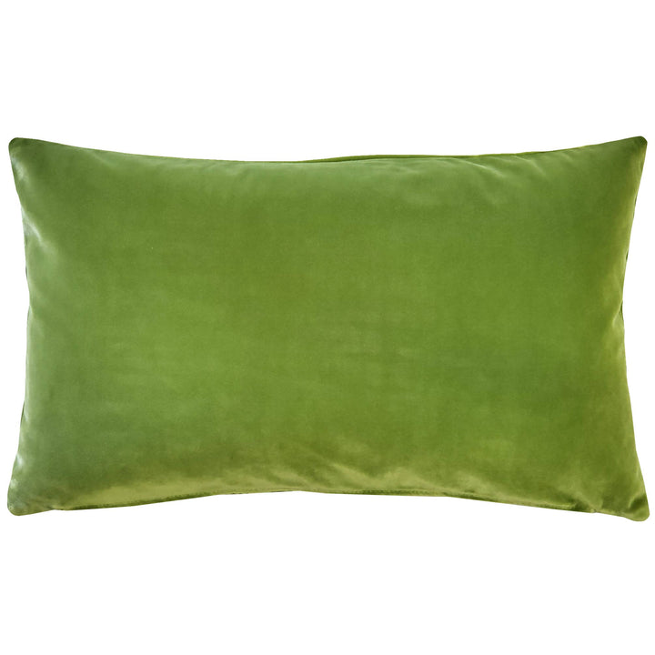 Castello Summer Green Velvet Throw Pillow, 12"x20"