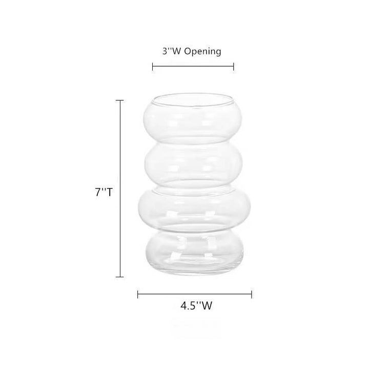 Glass Floral Vase, Small w/ Ring Layers