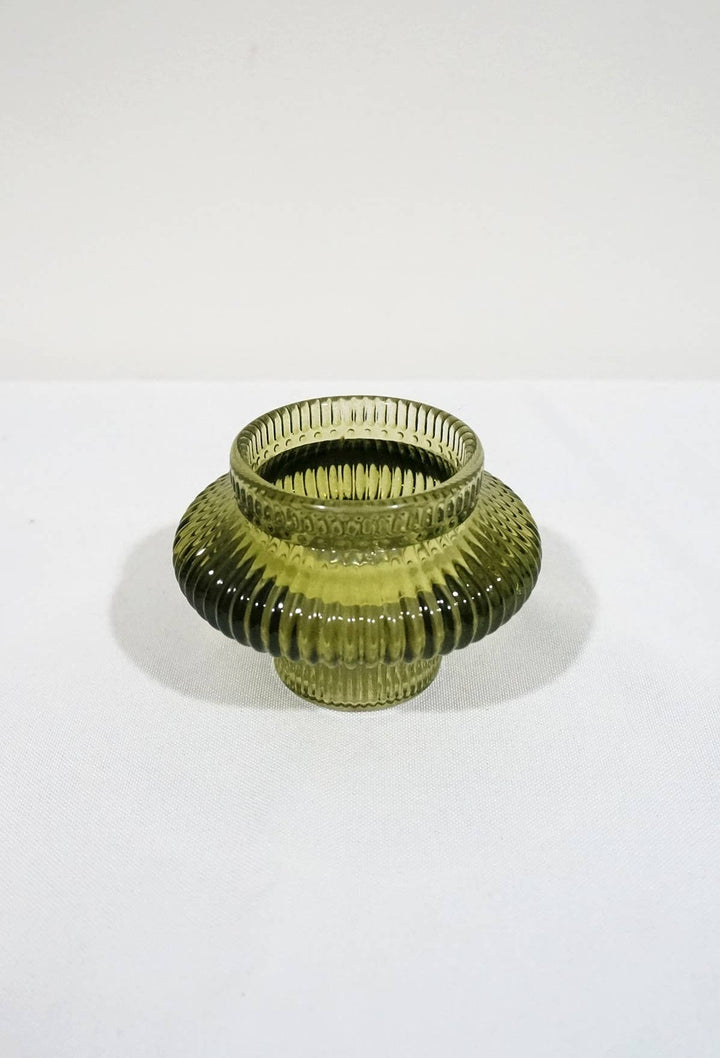 Double Sided Glass Candle Holder - Rounded Edge