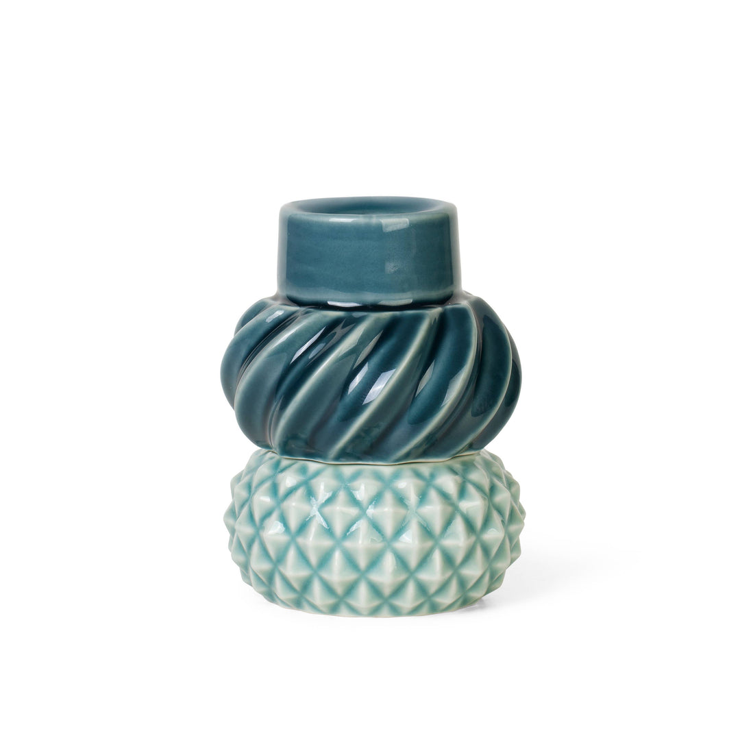 Samsurium Candlestack Set of 2 - Turquoise, Dark Teal
