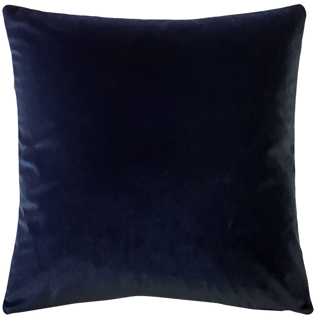 Castello Midnight Blue Velvet Throw Pillow, 17"x17" Square