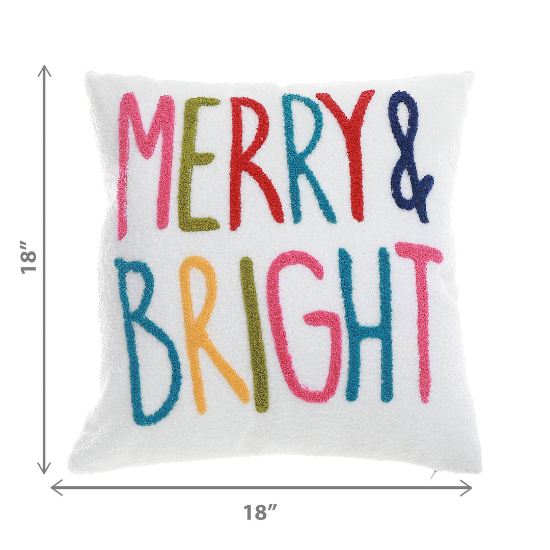 Merry & Bright Embroidered Cushion