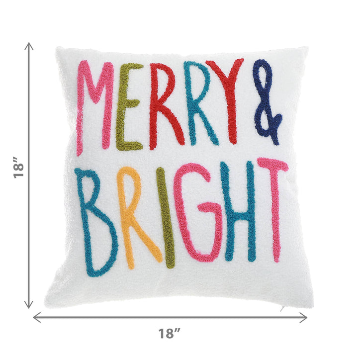 Merry & Bright Embroidered Cushion