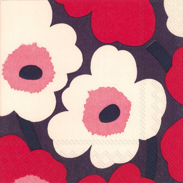 Unikko Paper Napkins - Red/ Cream