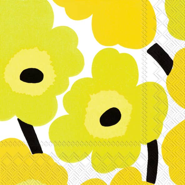 Unikko Paper Napkins -Yellow