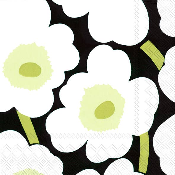 Unikko Cocktail Paper Napkin - White