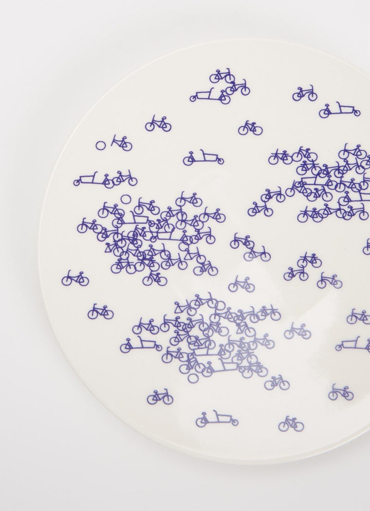 Delft Blue Bicycle Dessert Plate Set - 2 pcs