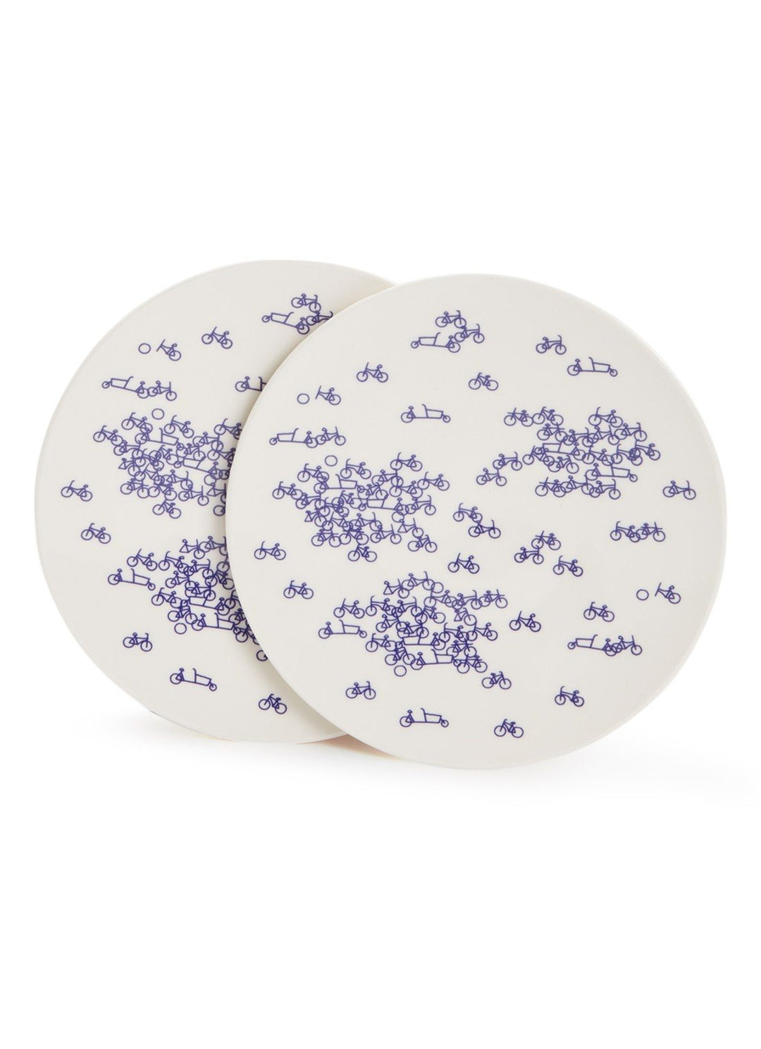 Delft Blue Bicycle Dessert Plate Set - 2 pcs