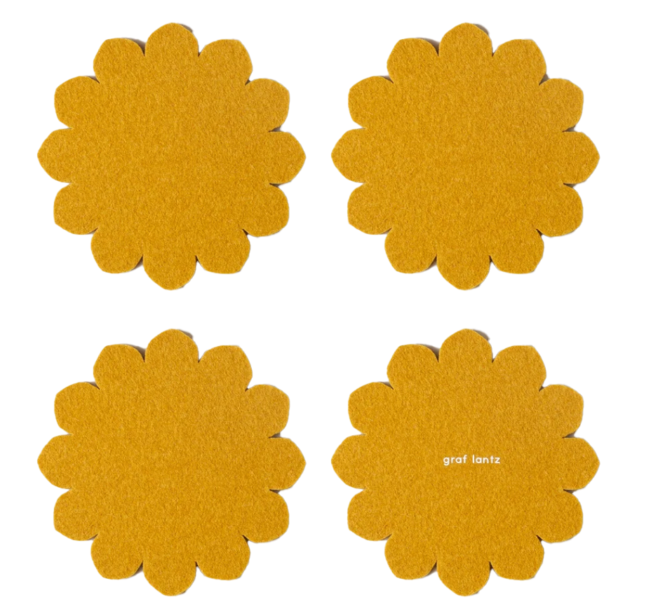 Crest Merino Wool Coaster Solid 4 Pack