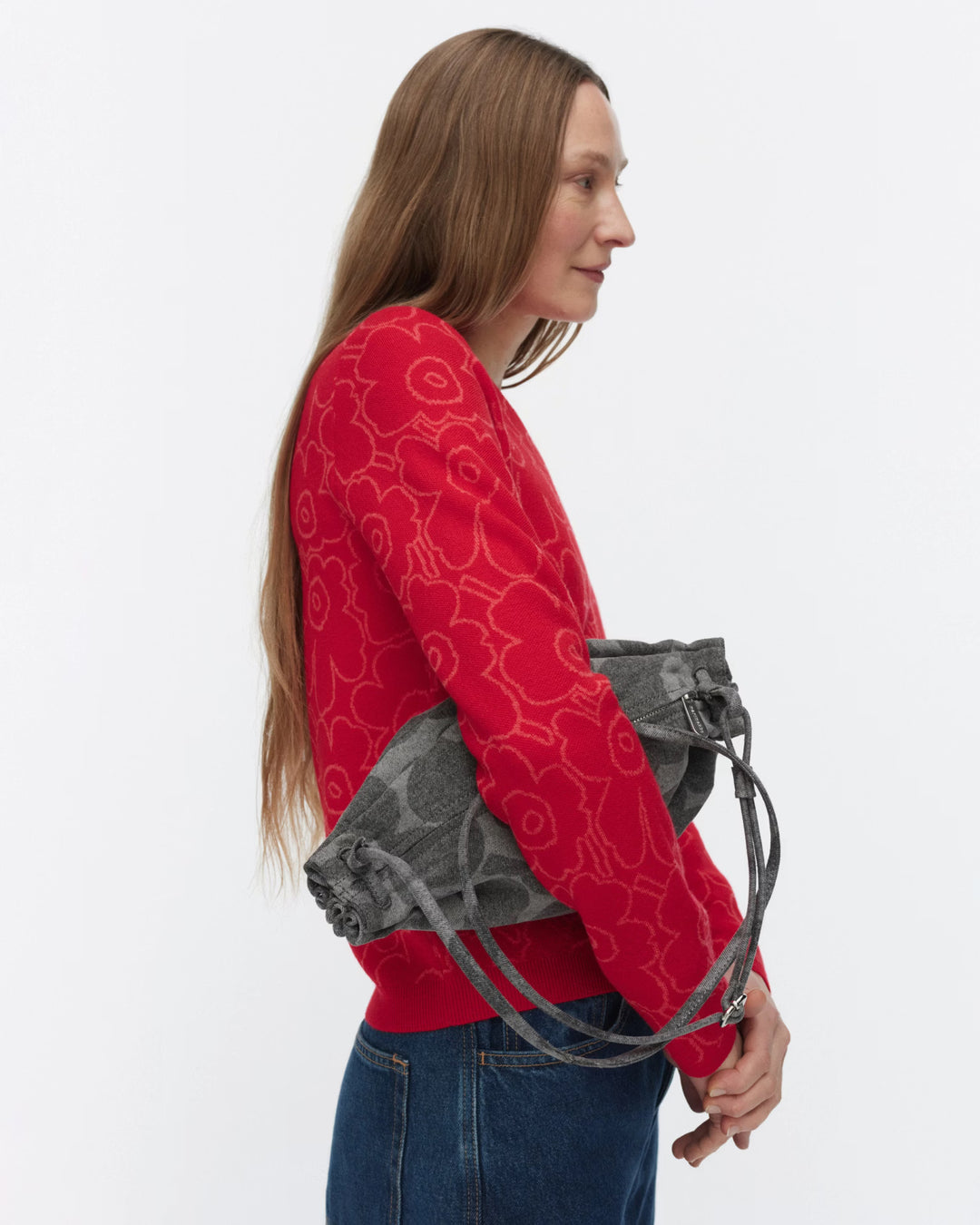 karla unikko denim bag - grey