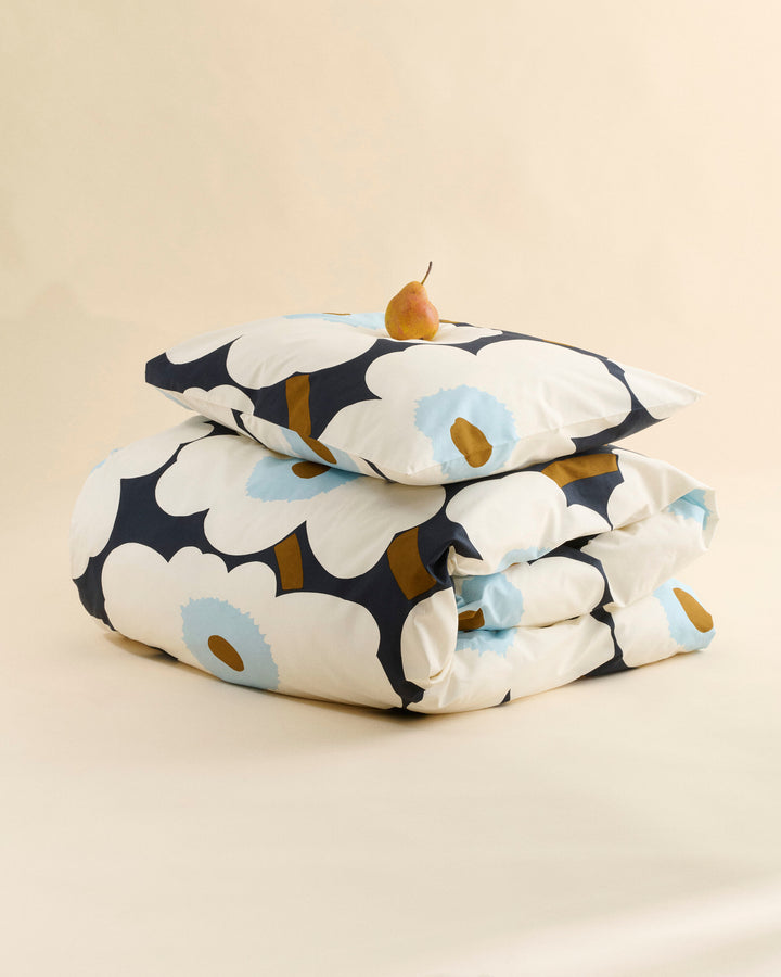 Unikko Euro Duvet Cover Queen - Navy