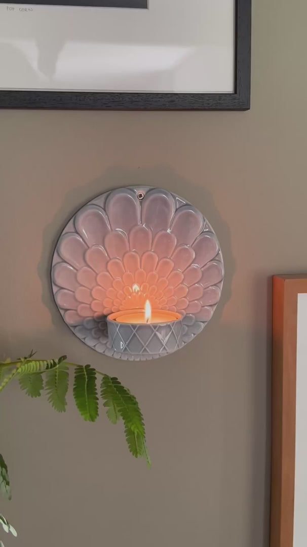 Pipanella Harlequin Large Wall Votive Bluegrey