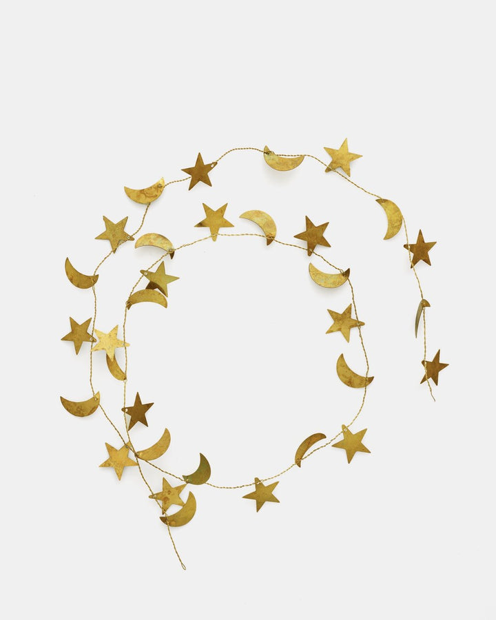 Brass Moon & Star Garland
