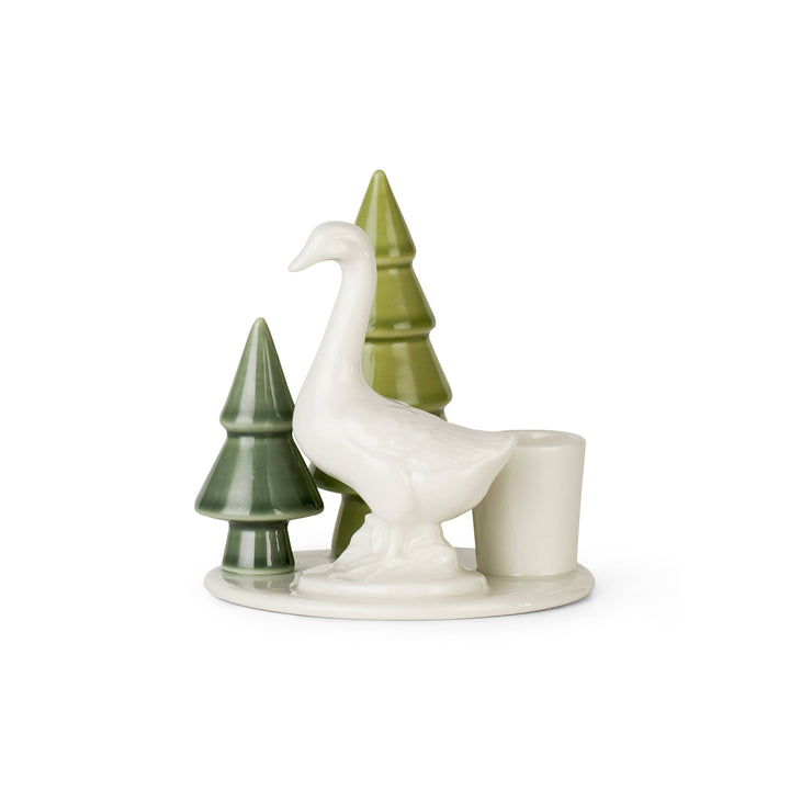 Winter Stories Goose candlestick