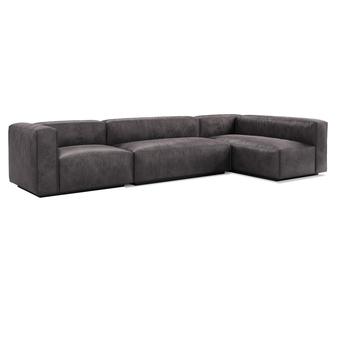 Cleon Medium+ Leather Sectional Sofa
