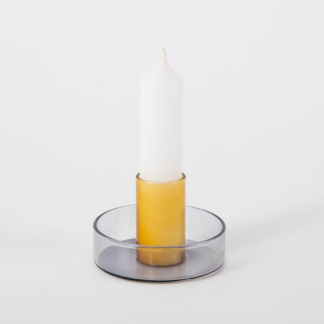 Duo Tone Glass Candlestick