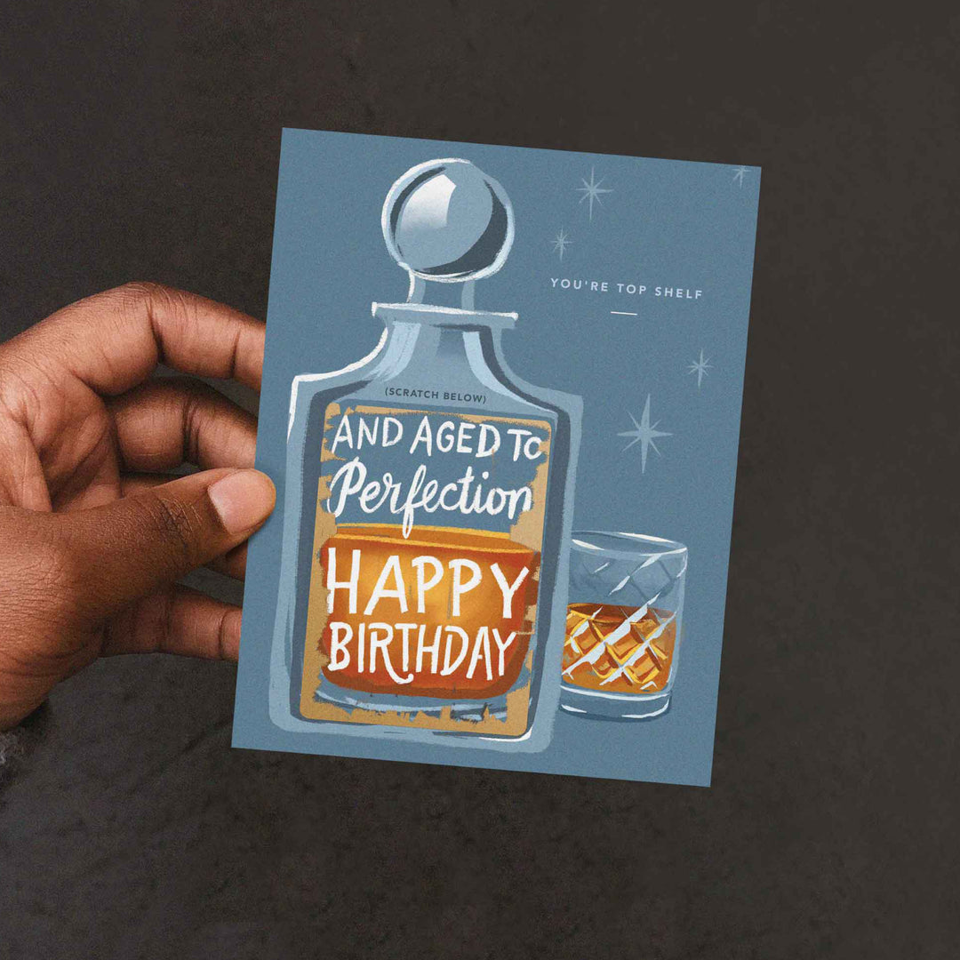 Whiskey Scratch-off Birthday Card