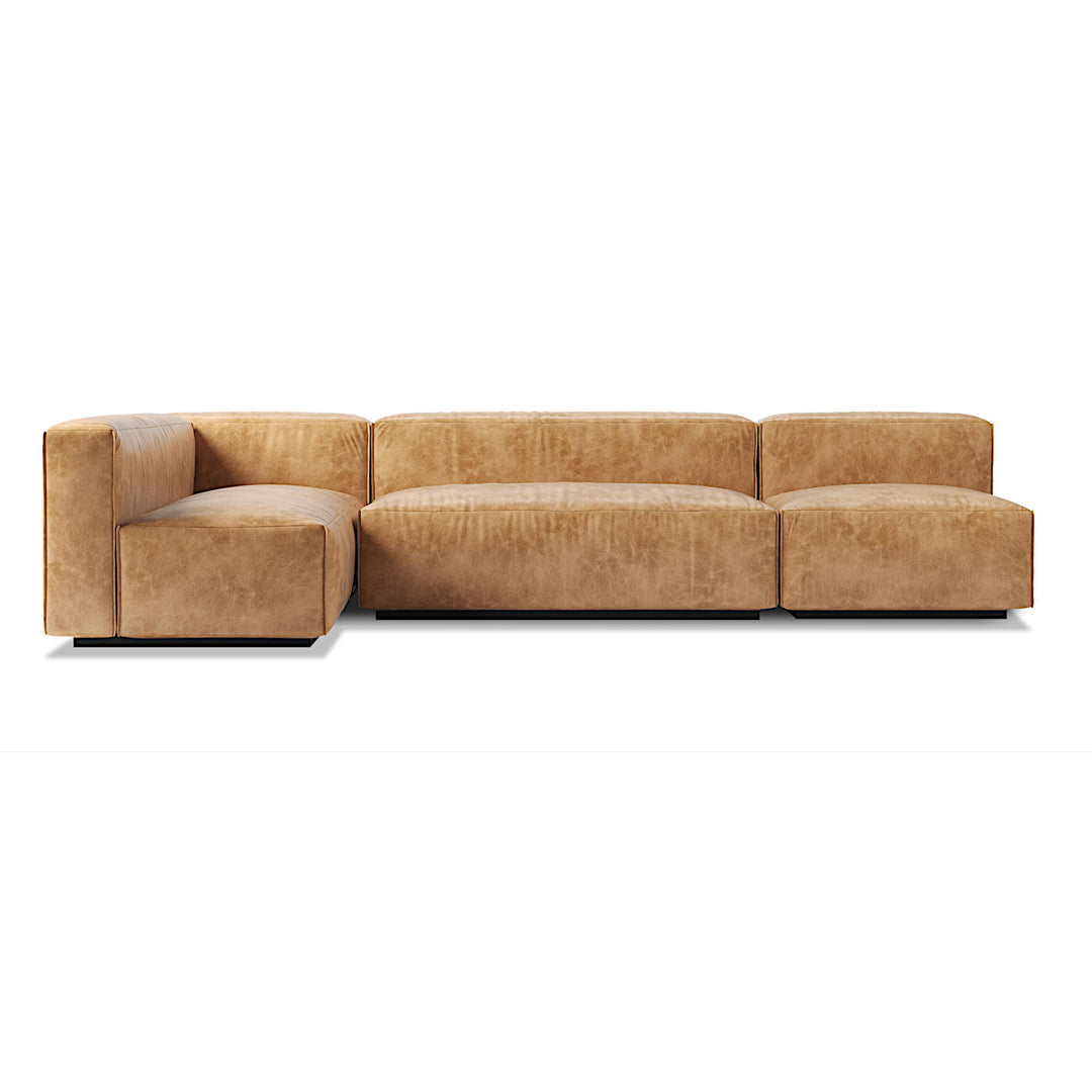 Cleon Medium+ Leather Sectional Sofa